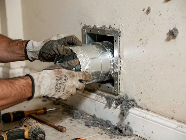 Professional dryer vent repair and installation by Savannah Dryer Vent Cleaning in Savannah